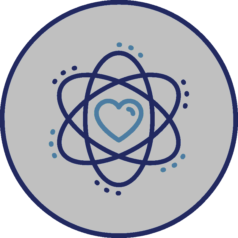icon with interconnected ovals around a heart