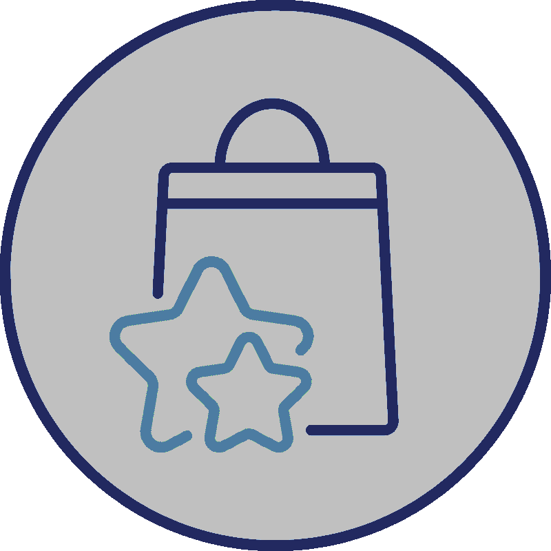 icon with a shopping bag